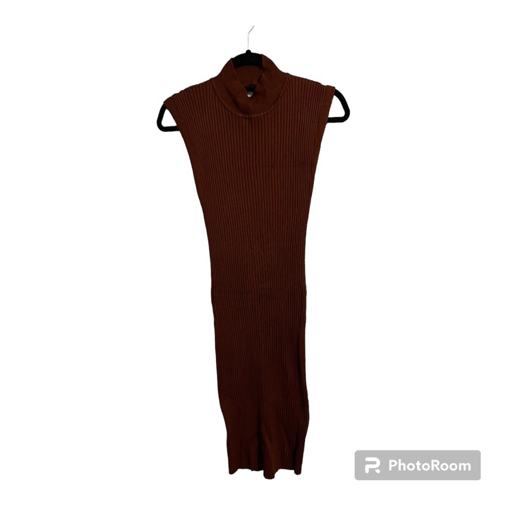 Brown bodycon sweater dress